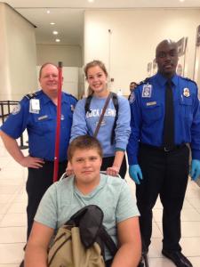 Our lovely police escort duo for our oh-so-lovely airport adventure. Tucker is in his wheelchair since he was having a lot of 