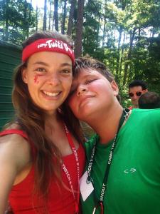 Tucker and I finally in our post-airport happy place at camp, selfie-style. Photo by Cambria Sawyer